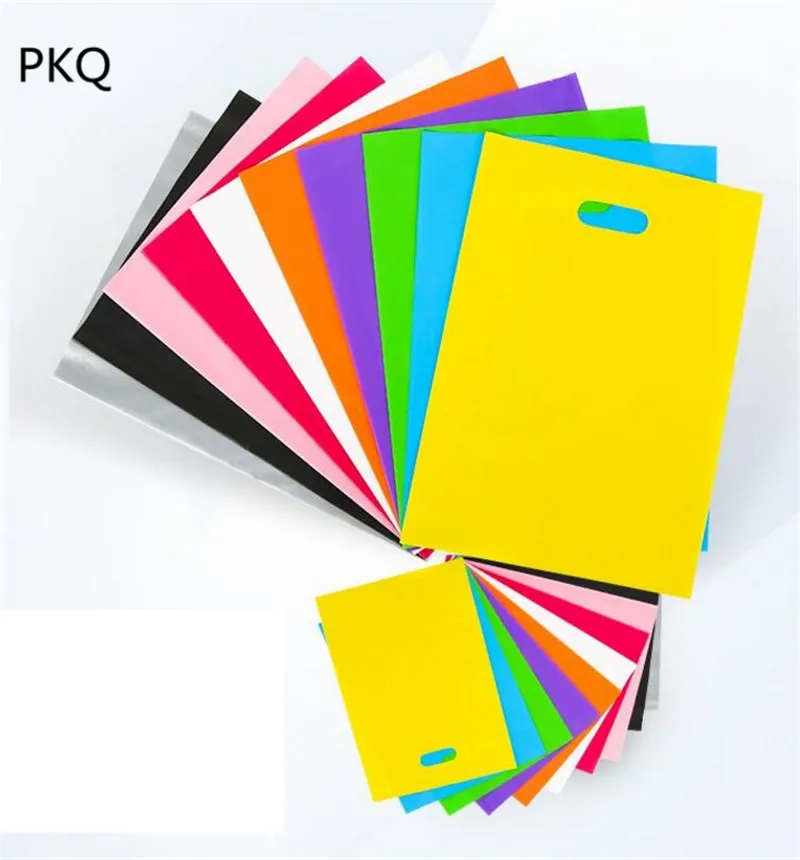 Розовый цвет пластиковый пакет для одежды упаковка покупок вечерние подарочные