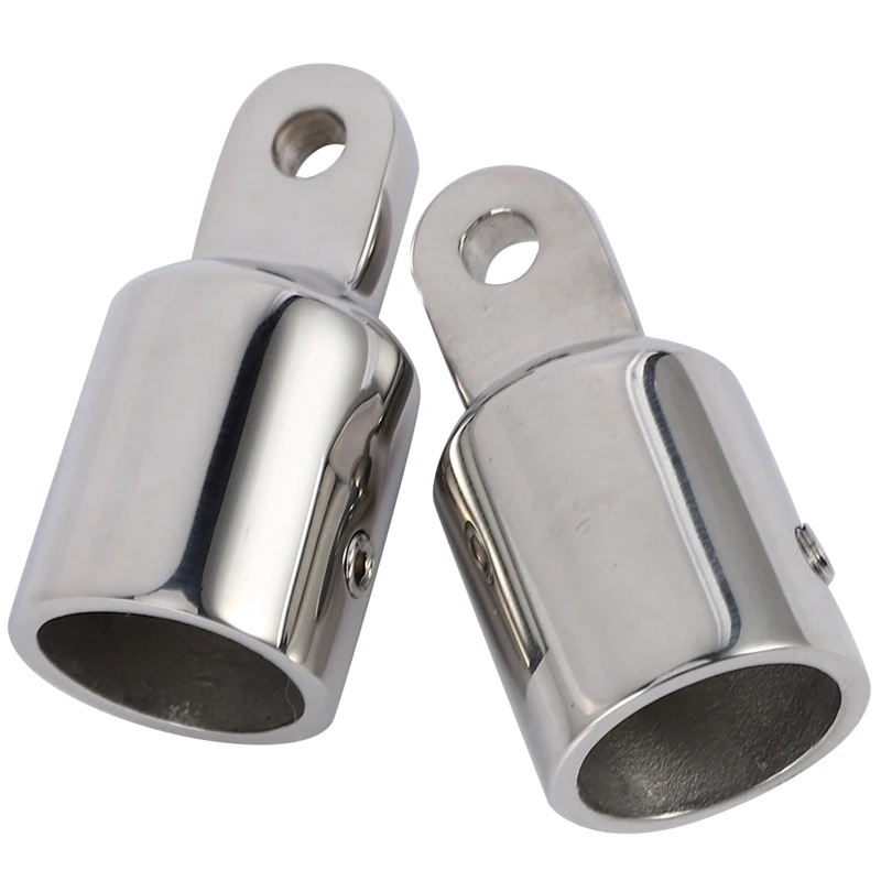 

2Pcs Stainless Steel 7/8'' Pipe Eye End Cap Bimini Top Fitting Hardware For Marine Boat Yacht