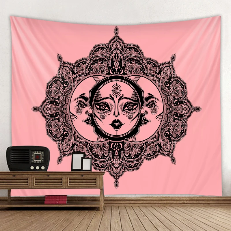 Красивый гобелен с изображением солнца Луны мандалы настенный хиппи стены ковры