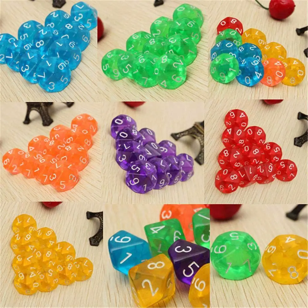 10pcs 10 Sided D10 Dices Role Playing Games Party Favor Board Game Lovers Dice Toy Gift | Спорт и развлечения