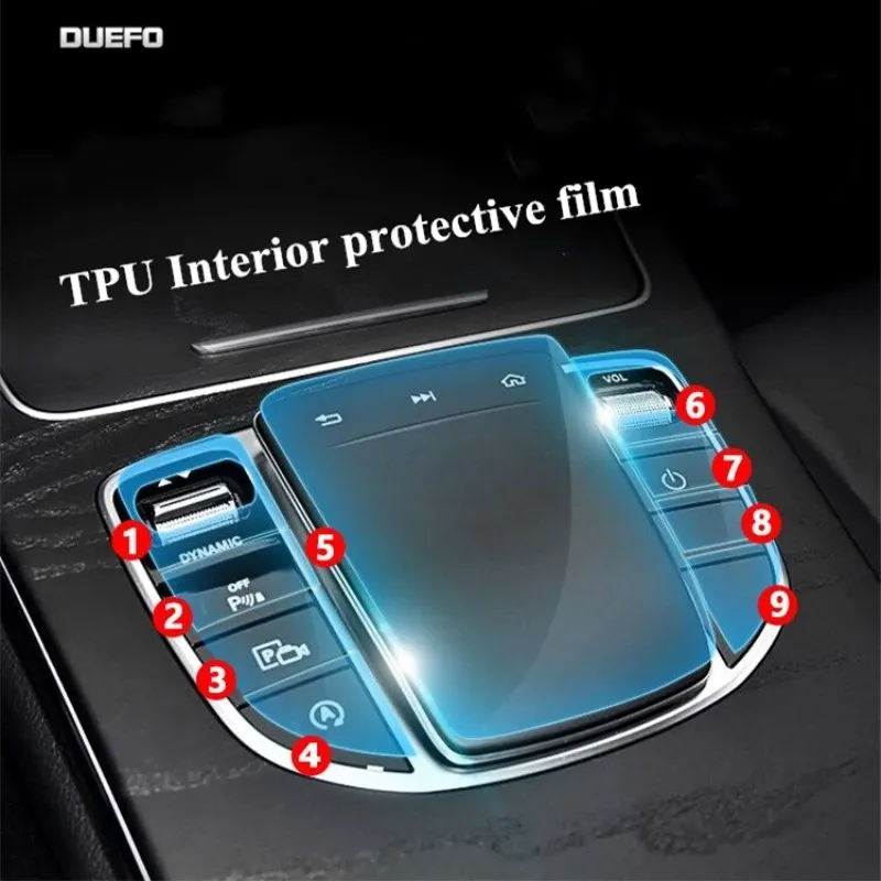 ТПУ стикер Автомобильный Центральный контроль кнопка мыши защитная пленка для