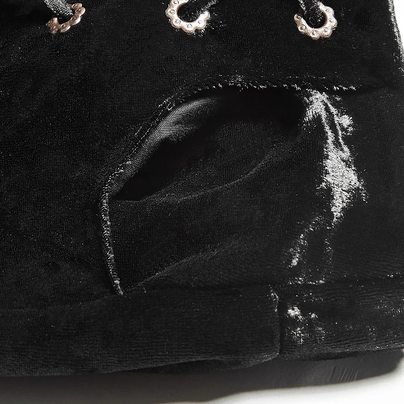 Панк рейв необычный дизайн готический Хэллоуин цветок черный бархат женские