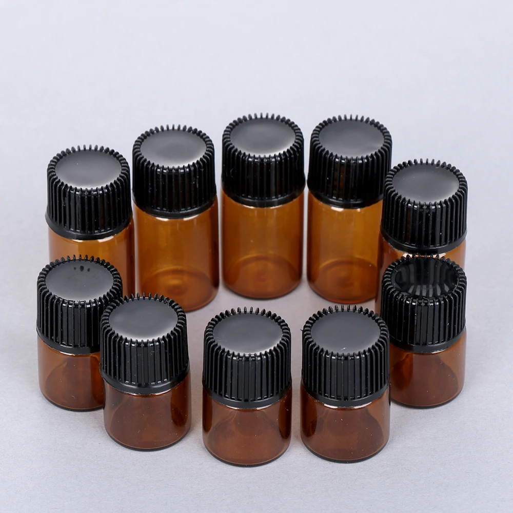 10 шт. мини коричневый портативный бутылка эфирного масла образец многоразовый