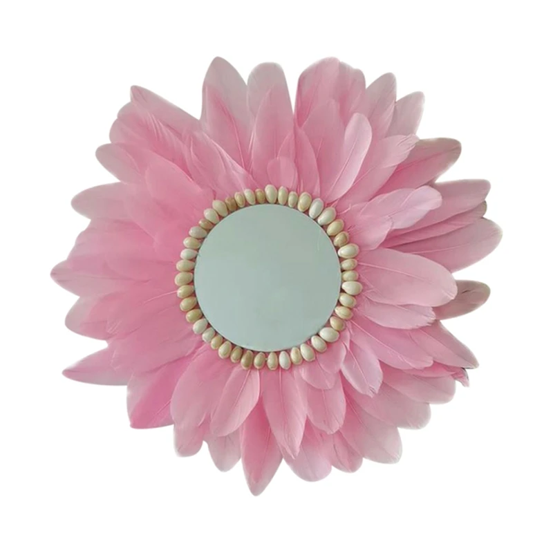 

Макраме перо зеркало настенное висящее настенное нордическое акриловое зеркало крыльцо креативная гостиная диван B & B Декор бохо