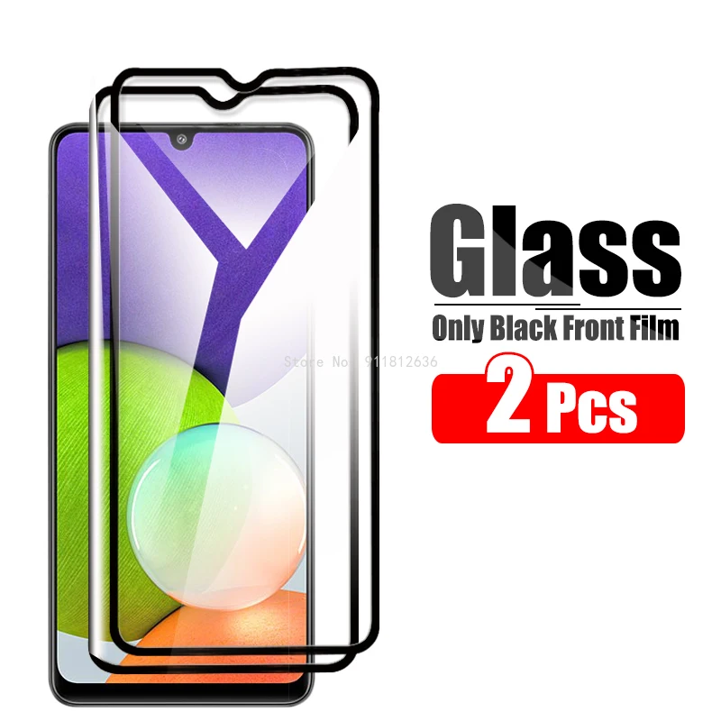 

Закаленное стекло для Samsung Galaxy A22, 2 шт., Защитное стекло для Samsung A22, 4G, тонкая защита экрана телефона, Передняя пленка Galaxi A 22