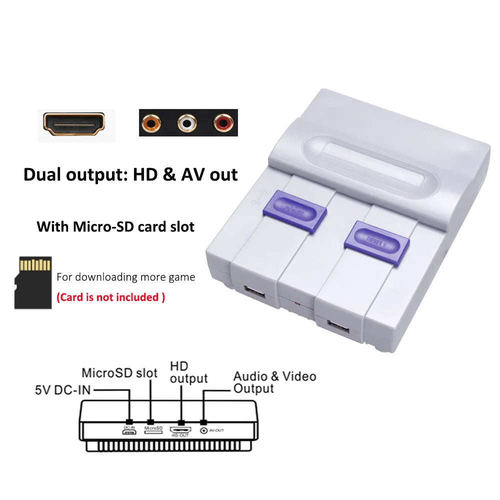 8-битная ТВ-приставка для видеоигр 634 встроенных классических ретро-игр
