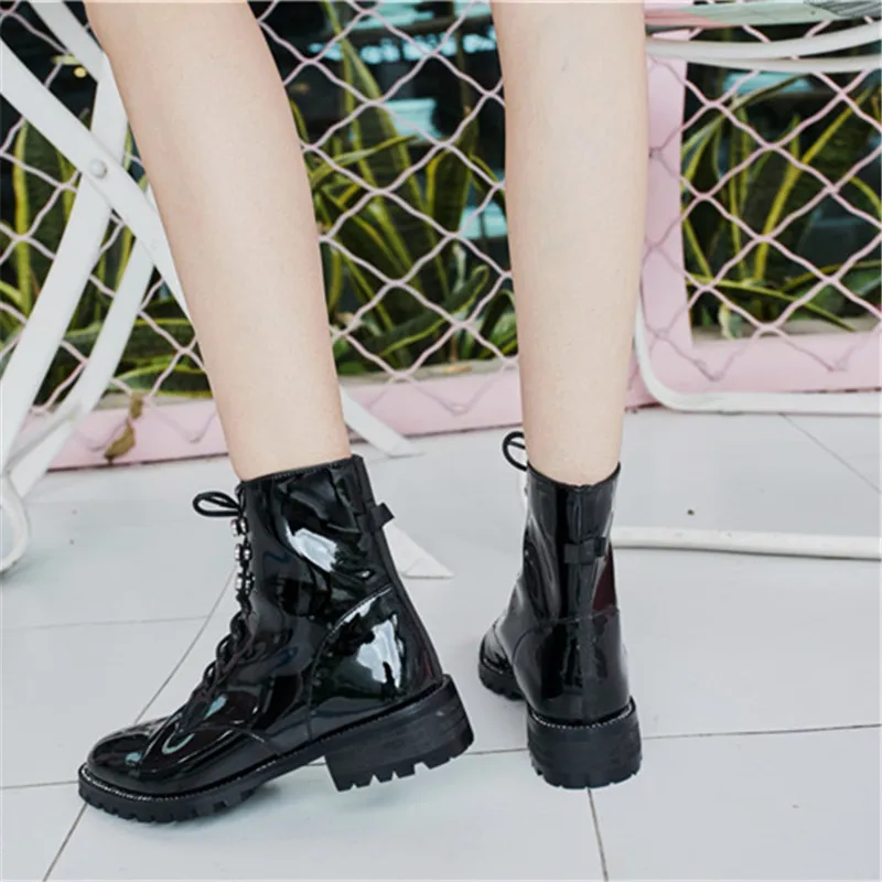 YECHNE женские настоящие Обучающие одиночные черные зимние клинкерные Челси Laarzen