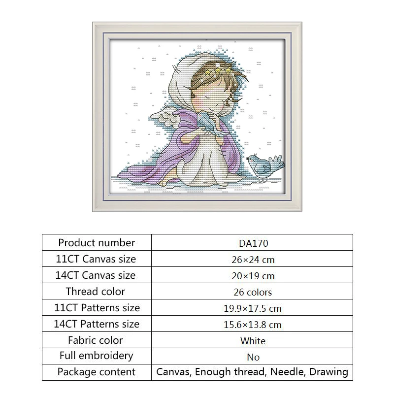 Набор для вышивки Ангел с двумя птицами | Дом и сад