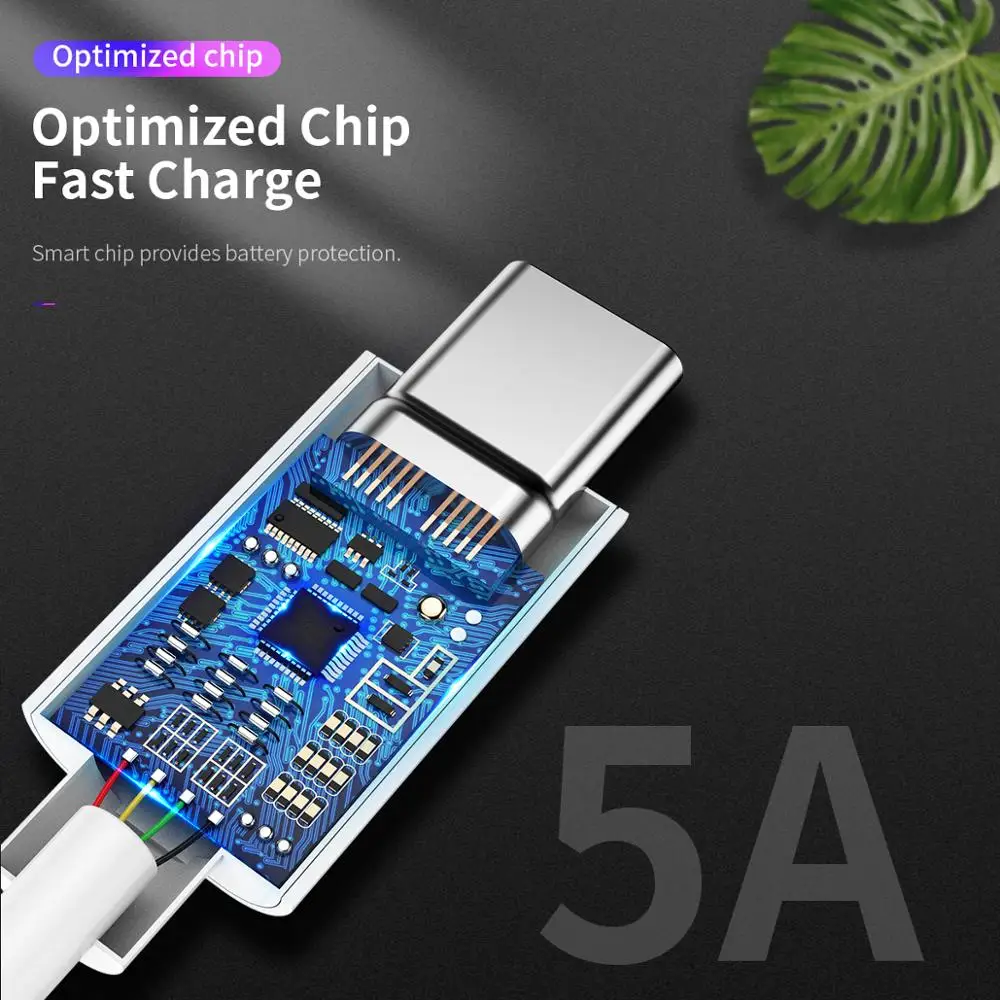 2 шт./лот рок 5A металлический кабель с разъемом USB Type C для Xiaomi Redmi Samsung OnePlus Huawei Mate 20