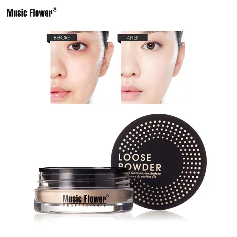Music Flower Make-up Powder Waterproof Waterproof Matte Not Makeup Honey Powder Brighten Skin Tone