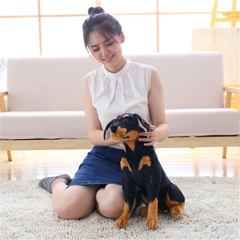 Реалистичная Имитация Черной собаки плюшевая игрушка плюшевое животное милая