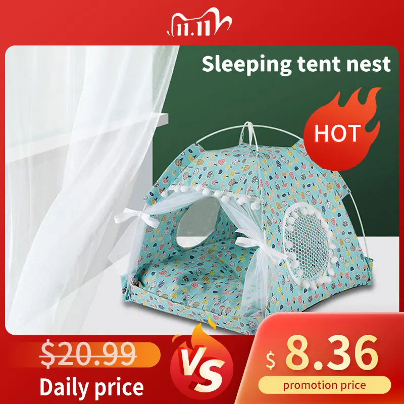 

Pet Tent Dog Cat Bed The General Teepee Closed Cozy Hammock With Removable Washable Cushion Pillow Puppy House Pet Accessories