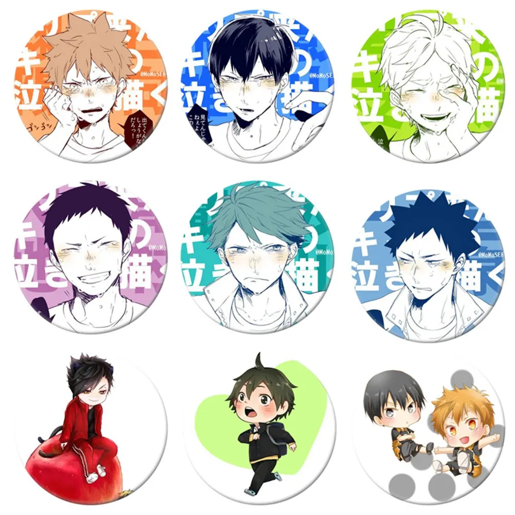 15 шт. манга Haikyuu! Женская Брошь в виде розыгрыша Shoyo 58 мм коллекция японского аниме