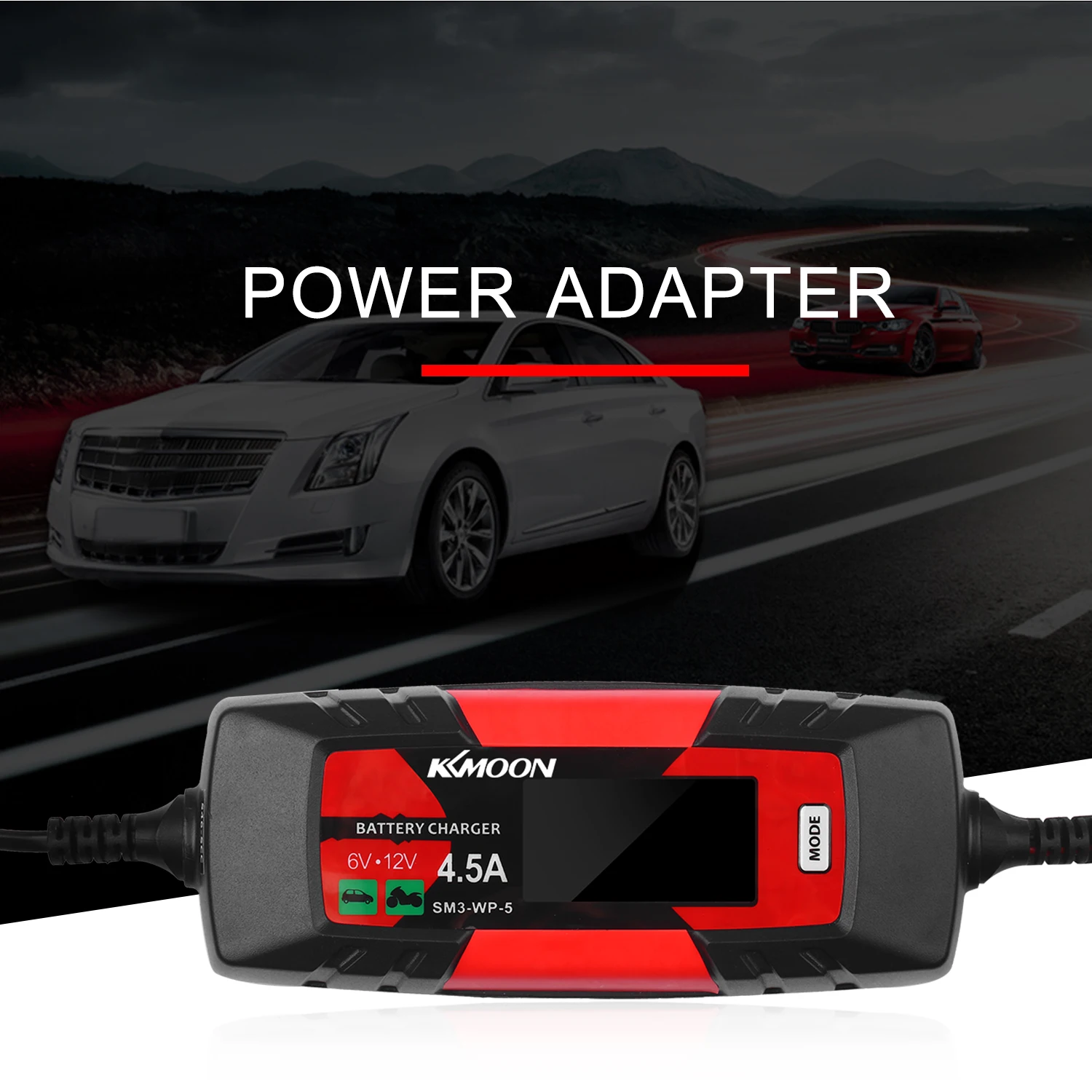 KKmoonCar зарядное устройство батарея и сопровождающее 6V/12V 4Amp интеллектуальное