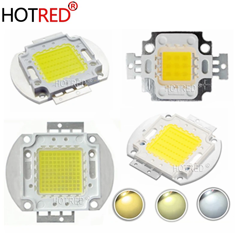 Luz LED COB de alta potencia, chips SMD 45mil, blanco frío y cálido, 10W, 20W, 30W, 50W, 100W, lámparas de diodo DIY, 10 Uds.
