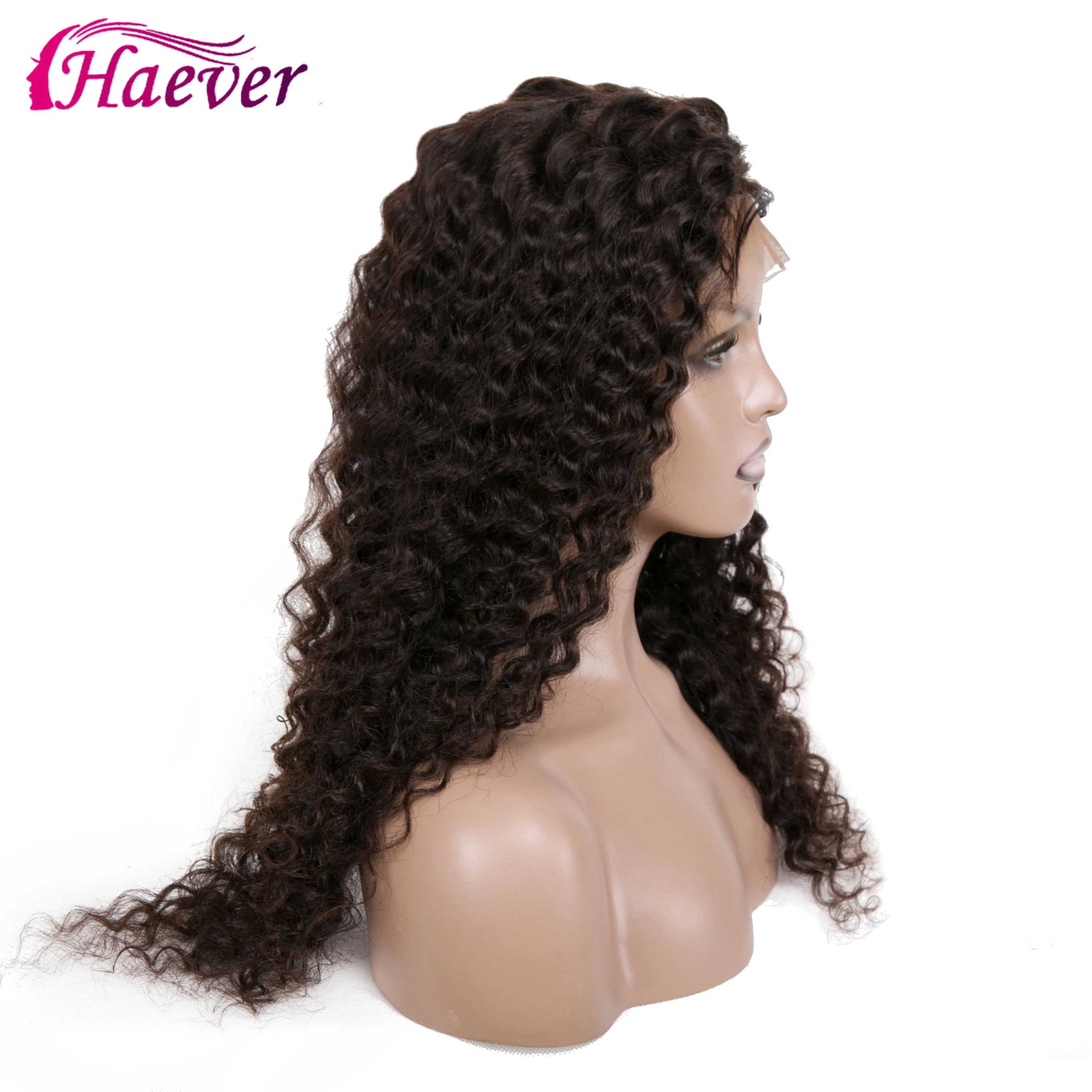Haever Kinky Curly парик фронта шнурка человеческих волос парики 13x4 предварительно выщипанные бразильские новые волосы 180% Плотность фронтальный парик шнурка Haever Virgin