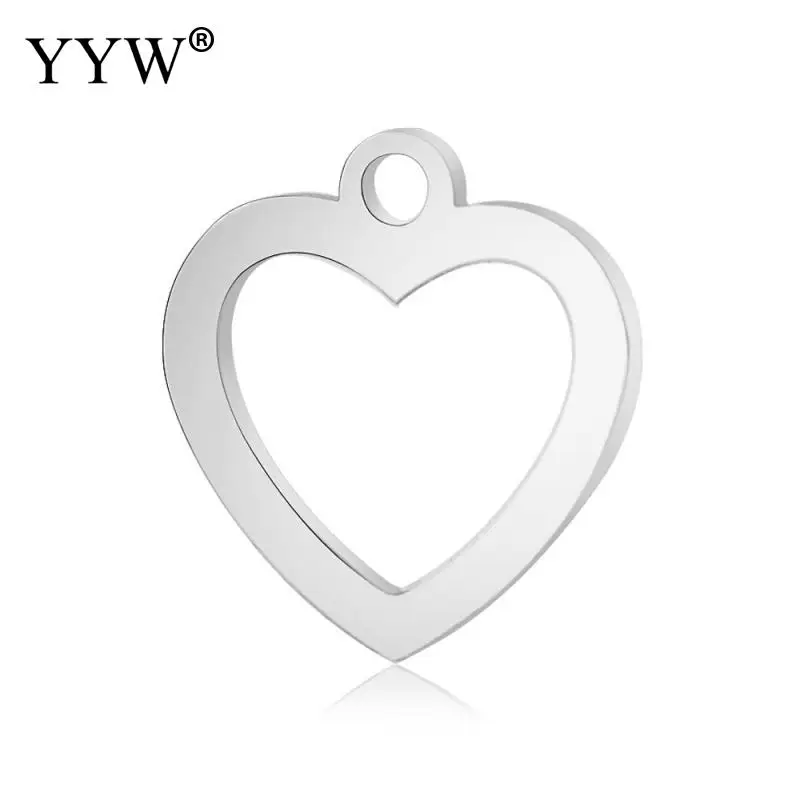 10 шт./лот Нержавеющая сталь выбитое сердечко подвески медальон оригинальный