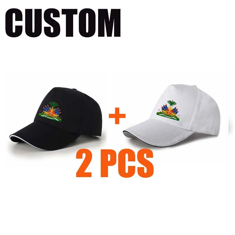 Бейсболка мужская черная с логотипом на заказ кепка надписью и фото страны Гаити