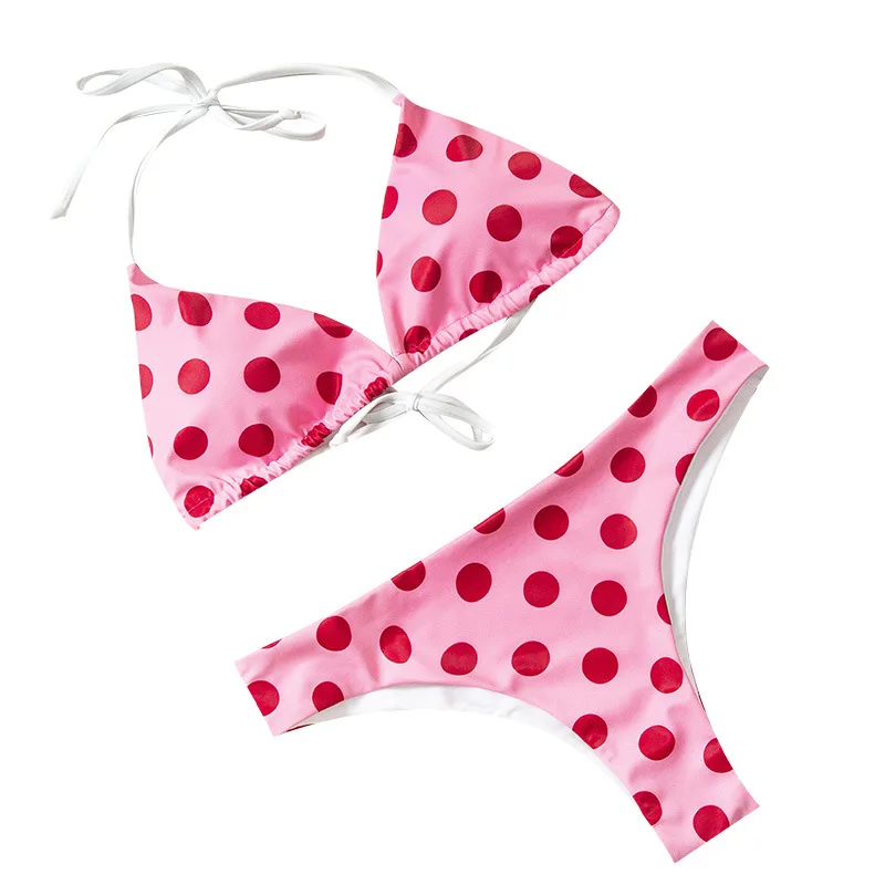 Polkadots комплект бикини купальник сексуальный женский Холтер пуш ап Feminino 2019