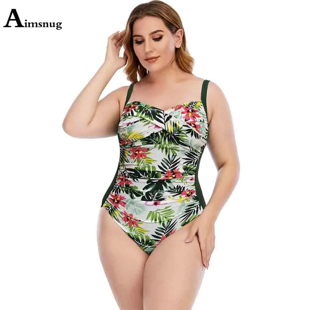 

Women Bohemian Flower Print Swimwear One Piece Swimsuit Onesie Bodysuits Sexy Femme Bathing Suits 2021 Summer Casual Beachwear