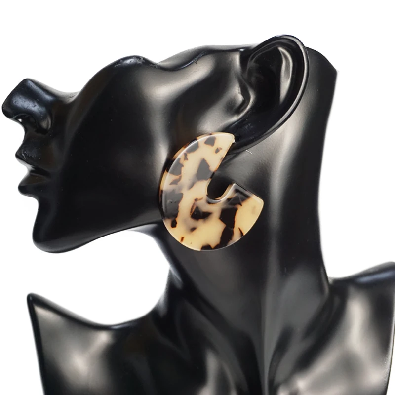 Женские леопардовые серьги M & G акриловые кольца с увеличением модные украшения