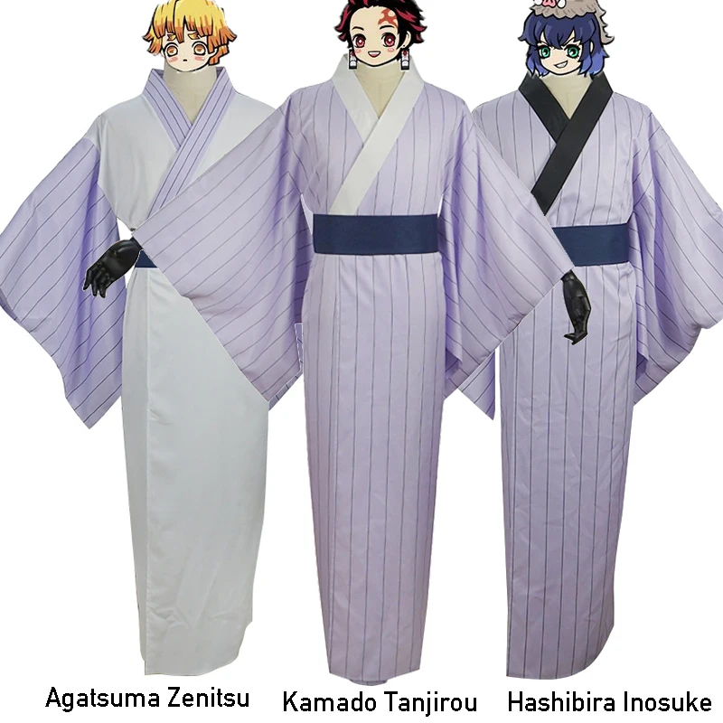 Аниме комиксов демон убийца Kimetsu без Yaiba Костюмы для косплея камадо Tanjirou Hashibira Inosuke