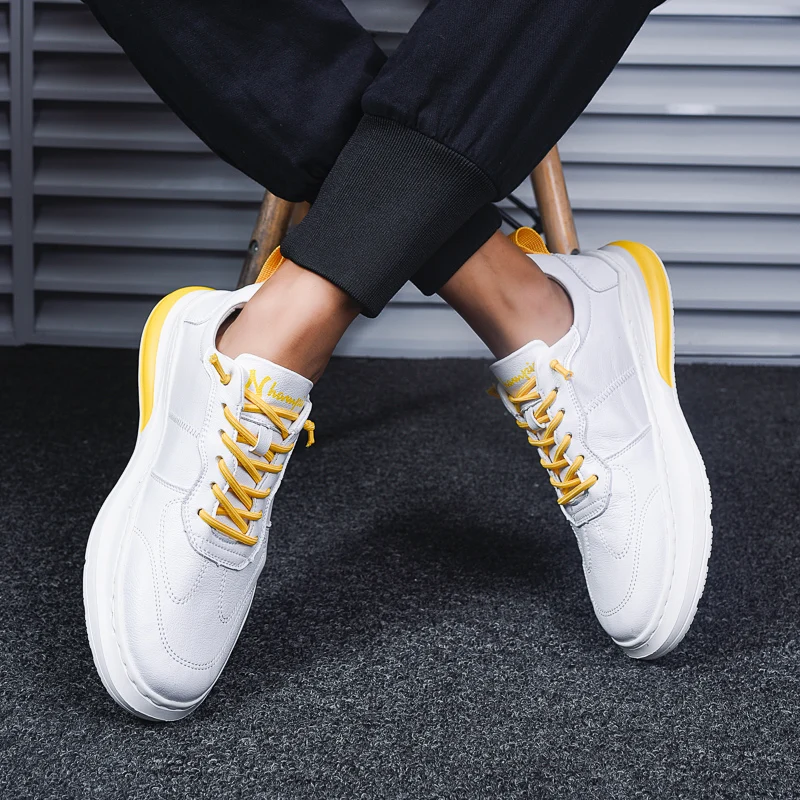 Новинка повседневная обувь белого цвета удобная Простая мужская | Спорт и