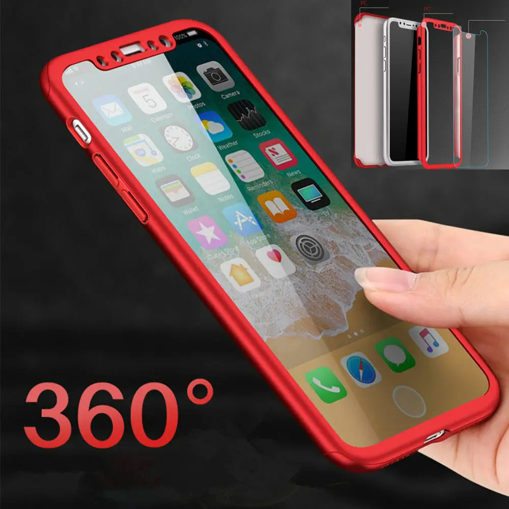360 Жесткий чехол из закаленного стекла для iphone XS MAX XR SE 5 5S 6 6s 7 8 Plus 11 Pro телефона s |