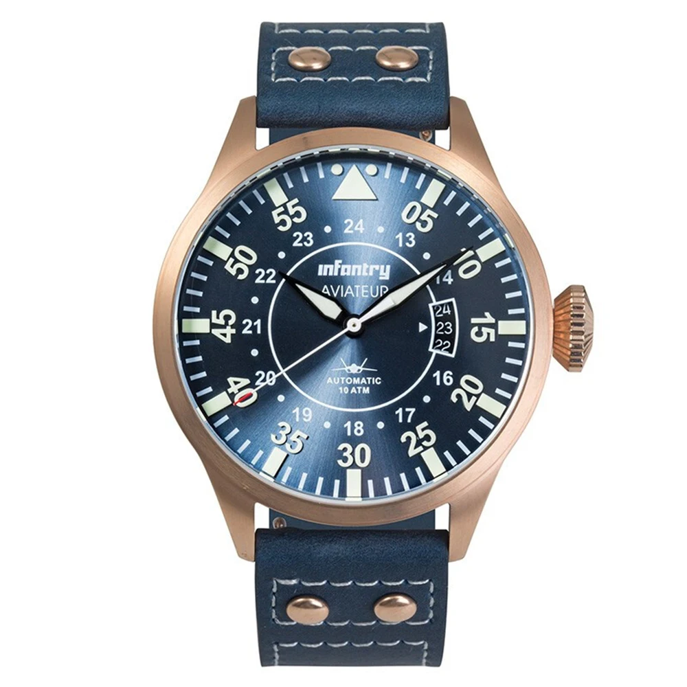 

Pilot Watches Men Luxury Automatic Mechanical Watch Sports 100M Diver Watch 45mm Stainless Steel Luminous Wristwatches INFANTRY