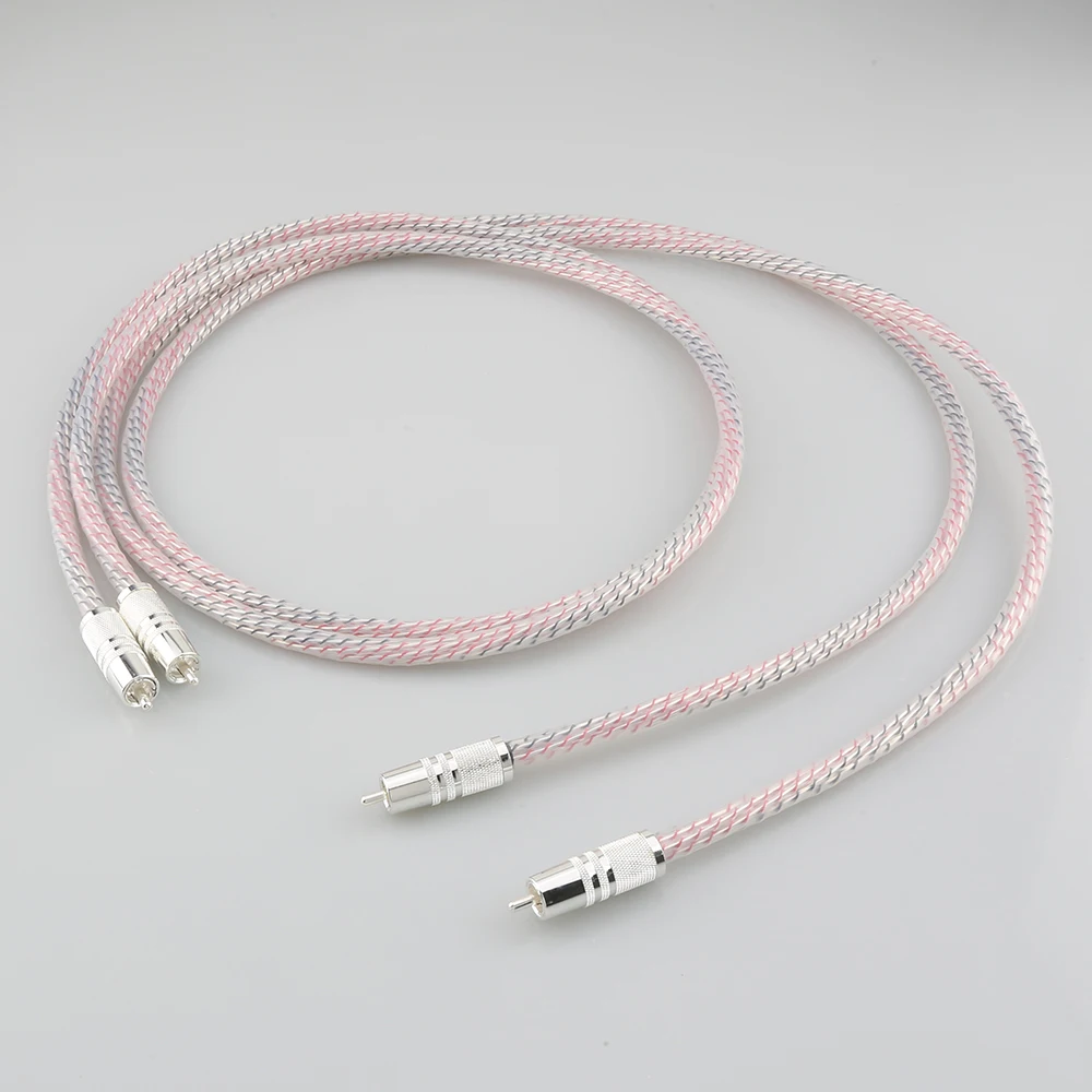 

Pair Nordost Valhalla Series 7N Silver Plated HIFI Stereo RCA Cable Hi-Fi Audio 2RCA to 2RCA Interconnet Cable