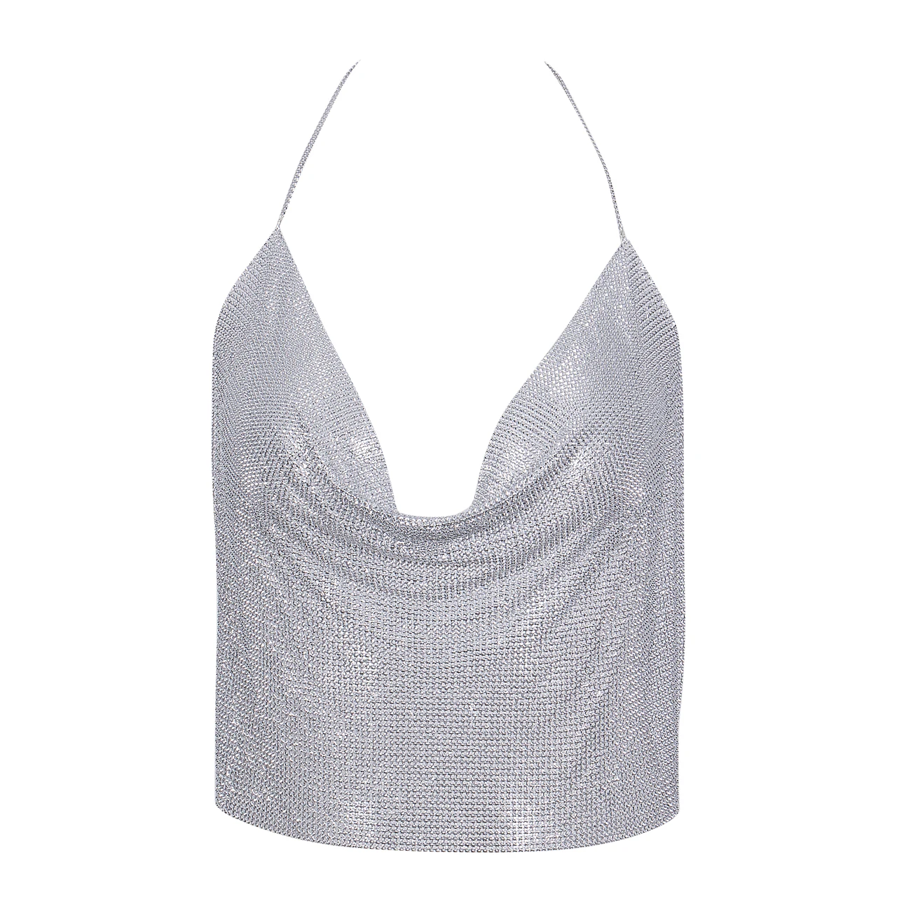 Элегантный металлический укороченный топ Женская майка летний сексуальный