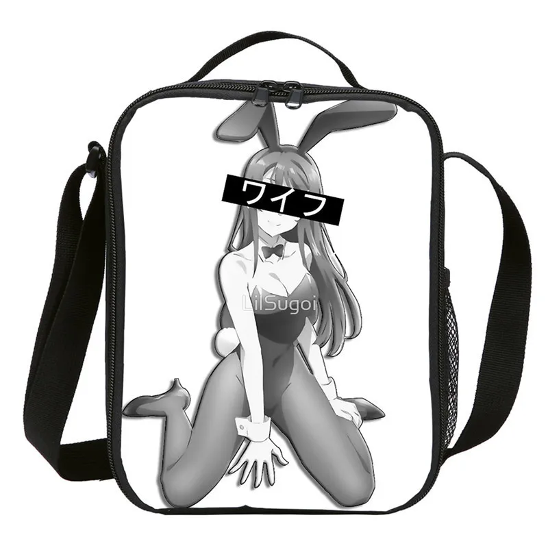 Small Lunch Bag For Kids Boys Girls Sugoi Senpai Anime Waifu Letter Printed Ice Insulated Thermal Picnic Lunchbox Sac A Main | Багаж и