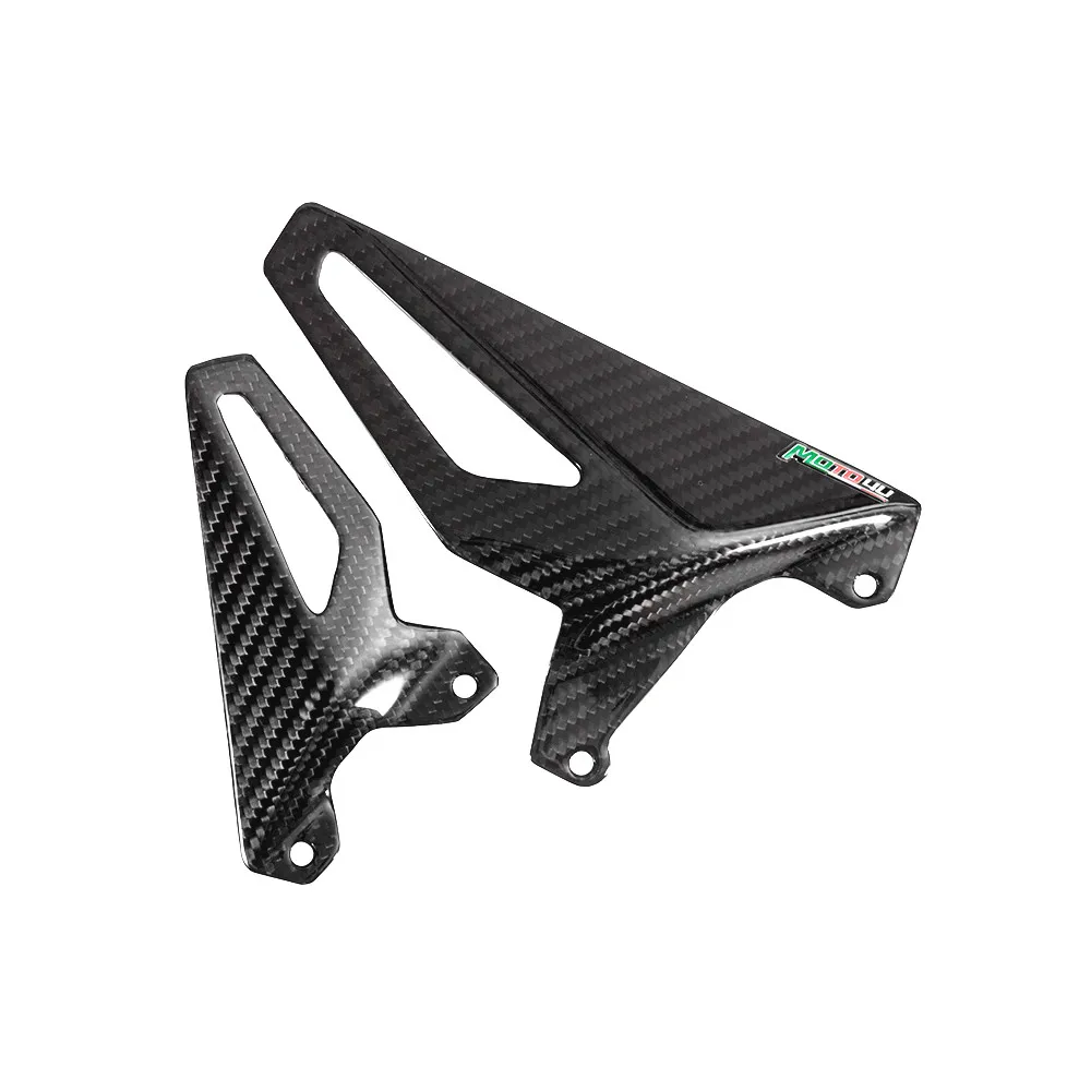 Углеродное волокно мотоциклетная пятка защита Rearset пластина для ног Peg протектор 3K Наложение блеск для Ducati panigale V4 V4S