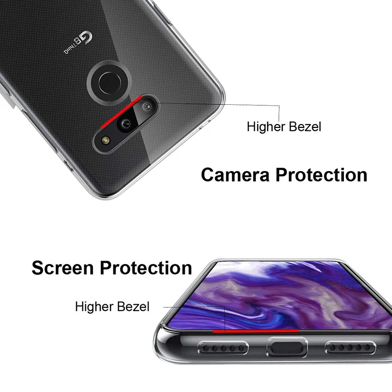 Прозрачный Силикон ТПЭ задняя крышка для LG G8 S X ThinQ мягкий чехол телефона 360
