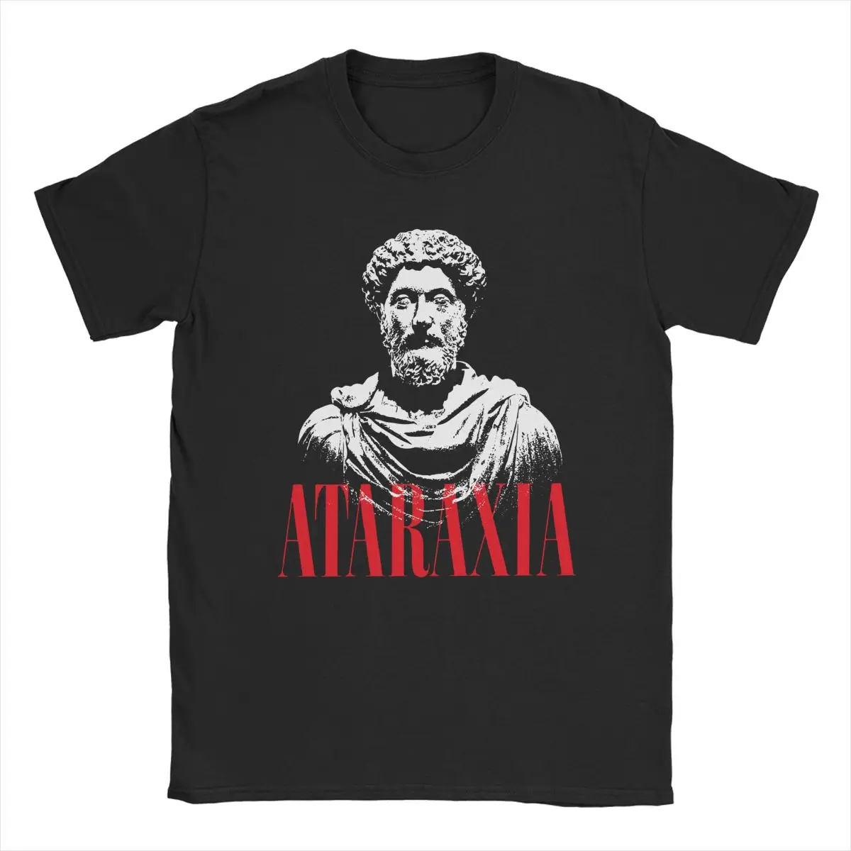 

Marcus Aurelius Ataraxia Stoic Bust T-Shirts Men Women Greek Socrates Cotton Tee Shirt O Neck Short Sleeve T Shirts Clothing