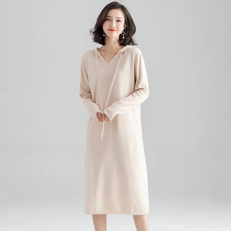 

Lazy wind, autumn and winter sweaters, women's over-the-knee long loose long-sleeved sweaters, bottoming dresses, sweaters