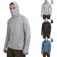 summer mens breathable lightweight sun protective clothing hooded with mask outdoor fishing long sleeve shirt jacket clothes