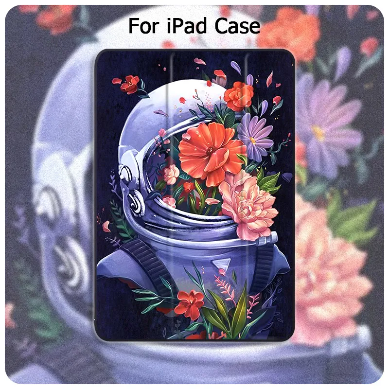 For iPad 9.7 2018 Case Fashion Flower Pattern Tablet Smart Cover 2017 Air 2 Mini 4 5 2/3/4 ipad 7th Pro 2020 | Компьютеры и офис