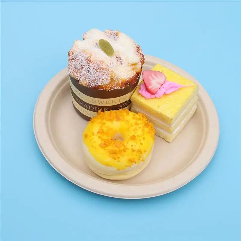 Одноразовая бумажная пульпа разлагаемая круглая тарелка посуда для банкета