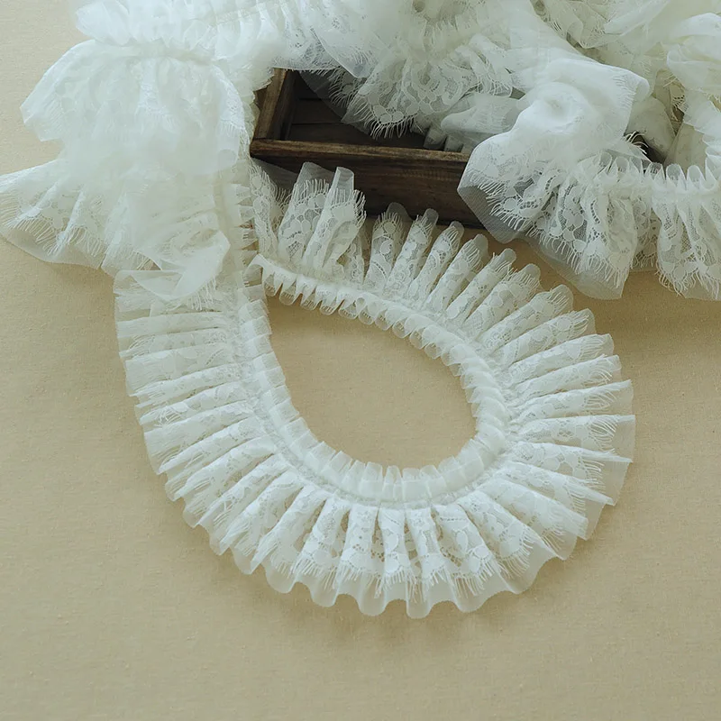 2 метра/лот 10 см кружевные ресницы с оборками слоя кружевная одежда мечты