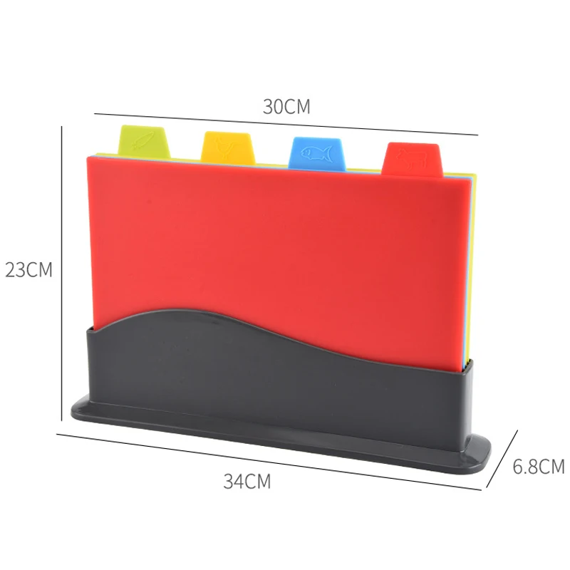 

4Pcs/set Cutting Board Non-slip PP Material Chopping Board Household Vegetable Fruit Board Cooking Tools F2