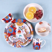household bowl single bowl creative personality eating bowl dish ceramic plate nordic net red plate ins steak plate
