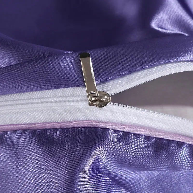 Conjunto de cuatro piezas de seda, de estilo europeo bajera s&aacute;bana, funda de edred&oacute;n de seda de morera desnuda para dormir, env&iacute;o gratis-4