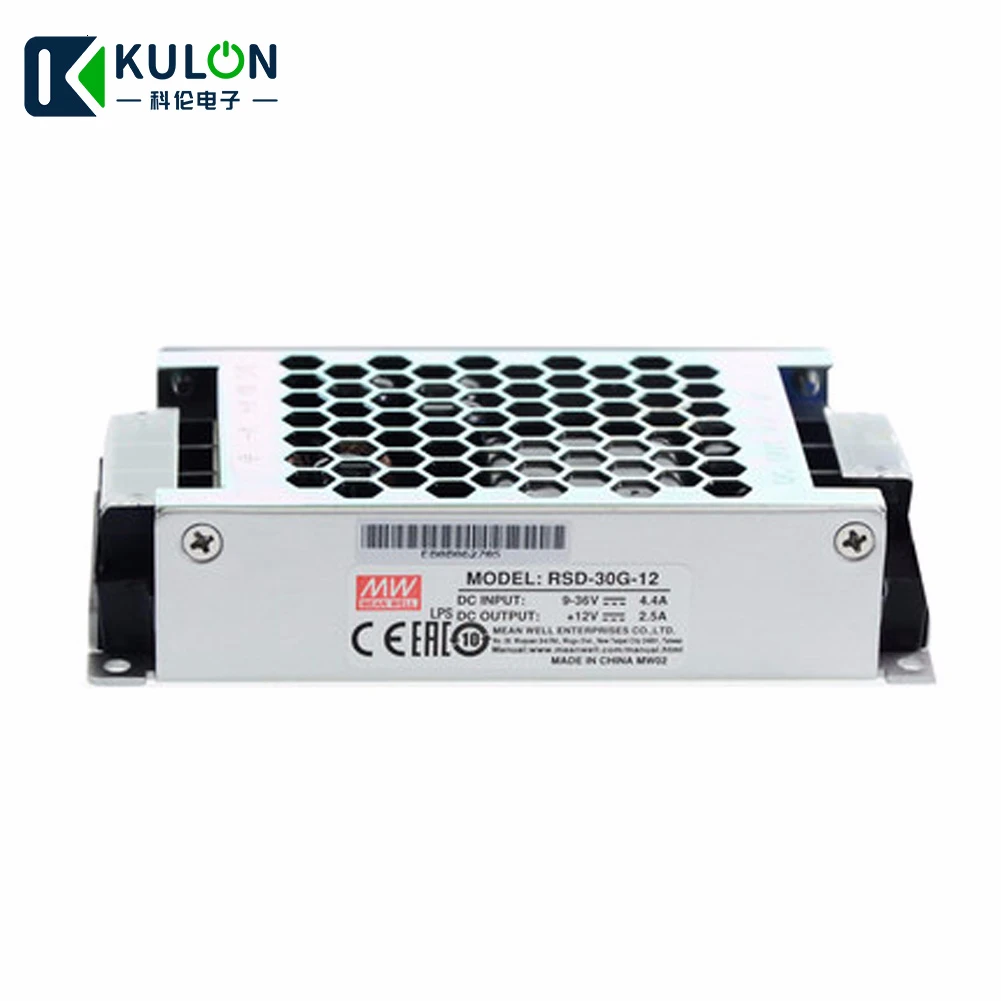

MEANWELL RSD-30G-12 30 Вт 9 ~ 36 в 12 В 2.5A Железнодорожный полуклей чехол тип питания Железнодорожный DC-DC конвертер