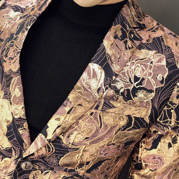 Personality Jacquard Wedding Floral Men Party Stage Singer Costume Homme Size 5xl 2020 Spring Mens Blazer Jacket | Мужская одежда
