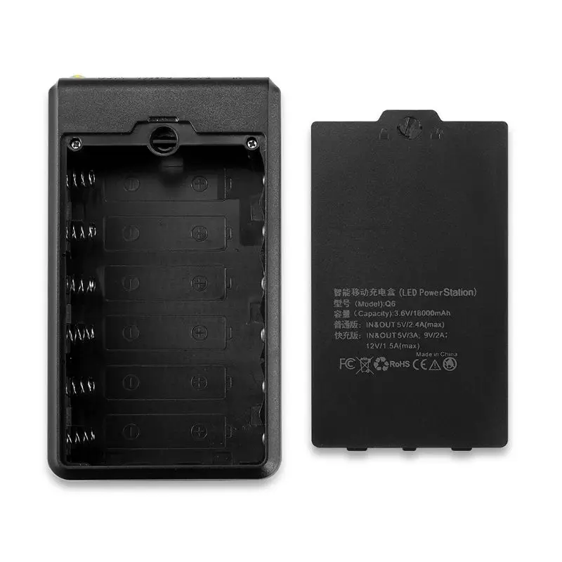 

QC3.0 PD 6x18650 Battery Case DIY Power Bank Shell Battery Charge Storage Box