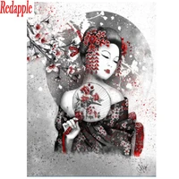japanese singer geisha diamond embroidery cross stitch diamond painting landscape picture decoration home round drill full drill