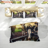 omusiciano 3d digital print custom animal pasture cow bedding setcomforter duvet cover set full queen king size 3pcs