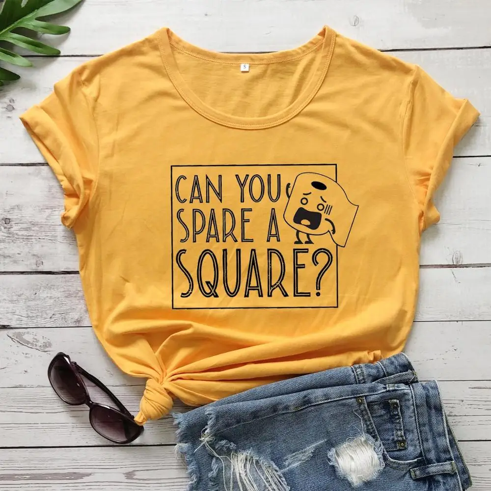 

Can you spare a square toliet paper tshirt cute kawaii grunge tumblr slogan quote tees girl 2020 young hipster tees tops-M996