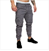 SHUJIN PuimentiuaAutumn Solid Loose Straight Men's Casual Pants Long Trousers Waist Pants Men Plus Size Cotton pantolon erkek
